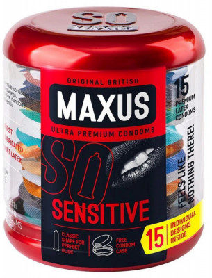 Презервативы ультратонкие в кейсе MAXUS SENSITIVE, 15 шт