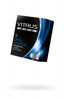 Презервативы с охлаждающим эффектом VITALIS PREMIUM deiay and cooling, 3 шт
