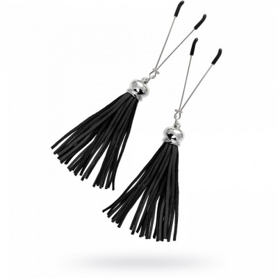 Зажимы на соски «вилки» с кисточками из замши Pecado BDSM арт. 09511