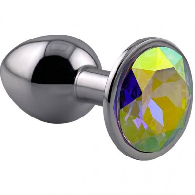Алюминиевая анальная пробка со стразом арт. P-AL001W-S-O