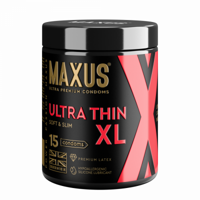 Презервативы MAXUS ULTRA-THIN XL № 15 X-EDITION (гладкие ультра. увеличенные) в кейсе, арт. 0901-218