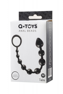 Анальная цепочка A-Toys by TOYFA Talis, TPR, черный, 28,3 см арт. 761309