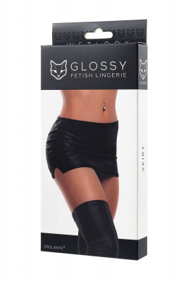 Мини-юбка LUCIANA из материала Wetlook , черное, M арт. 955074-M