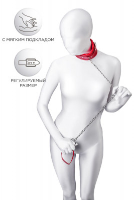 Ошейник Anonymo #0403, PU кожа, красный арт. 310403