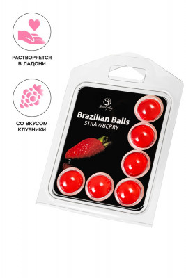 Массажное масло Secret Play Brazilian Balls, клубника арт. 3386-7
