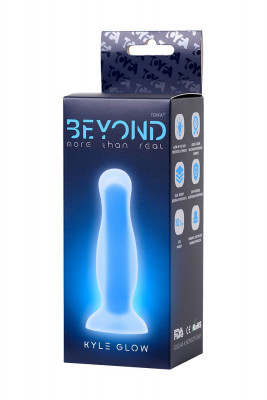 Анальная втулка, светящаяся в темноте, Beyond by Toyfa Kyle Glow, силикон, синий, 10 см арт. 873012