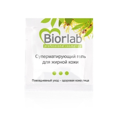 Гель суперматирующий BIORLAB для жирной кожи, одноразовая упаковка, 3 г, арт. LB-25009t