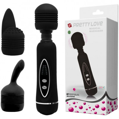 Вибратор c дополнительными насадками Pretty Love Power Wand арт. BW-055002A