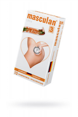 Презервативы продлевающие с колечками, пупырышками MASCULAN 3 ULTRA, 10 шт арт. 1087