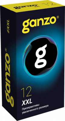 Презервативы увеличенного размера GANZO XXL BLACK EDITION, 12 шт арт. 0701-048