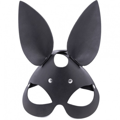 Кожаная маска с ушками зайки Crazy handmade арт. CH-6304