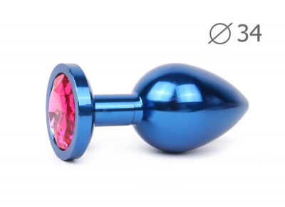 Анальная втулка с кристаллом Blue Plug Medium арт. BLUM-14