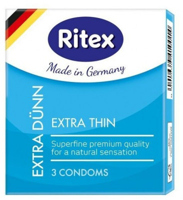 Презервативы УЛЬТРАТОНКИЕ RITEX EXTRA DUNN, 3 шт