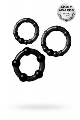 Набор колец TOYFA A-toys, TPE, Черные, Ø 3,5/3/2 см арт. 769004-5