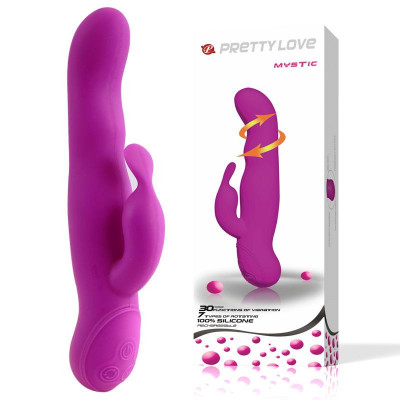 Вибратор-ротатор с клиторальным стимулятором Pretty Love Mystic арт. BI-014178