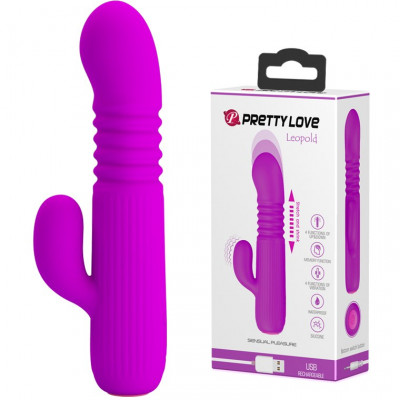 Фрикционный вибратор с клиторальным стимулятором Pretty Love Leopold арт. BI-014593