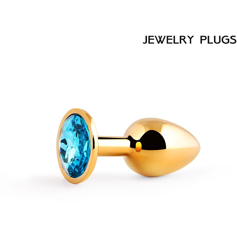 GOLDEN PLUG SMALL (втулка анальная) цвет кристалла голубой, L 72 мм, D 28 мм, ве