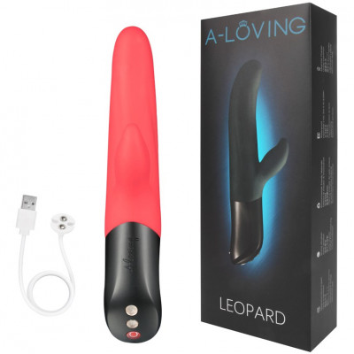 Вибратор-пульсатор с клиторальным стимулятором A-LOVING Leopard арт. 2032L-3