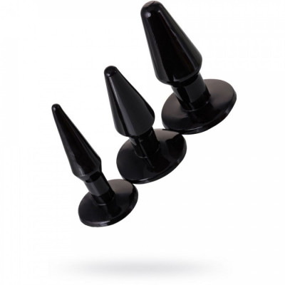 Набор из трех анальных пробок Rider Butt Plug Set Gopaldas арт. 19-54BLK-BX
