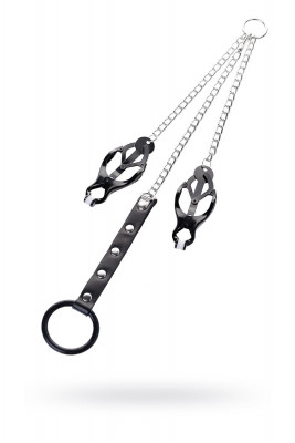Зажимы для сосков с кольцом для пениса TOYFA Metal арт. 712050