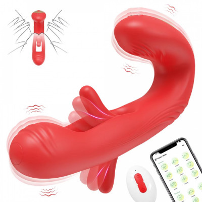 Вибратор с имитацией фингеринга и управлением со смартфона арт. CD77-APP-YK
