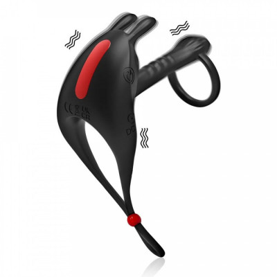 Эрекционное вибролассо с дополнительной стимуляцией и пультом ДУ арт. SJH34