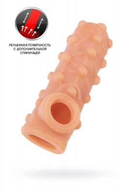 Насадка реалистик с бугорками с подхватом мошонки и открытой головкой KOKOS арт. NS 003-M